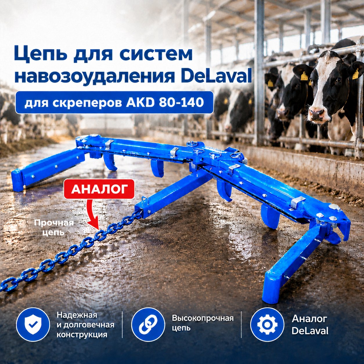 Цепь для систем навозоудаления DeLaval 13мм